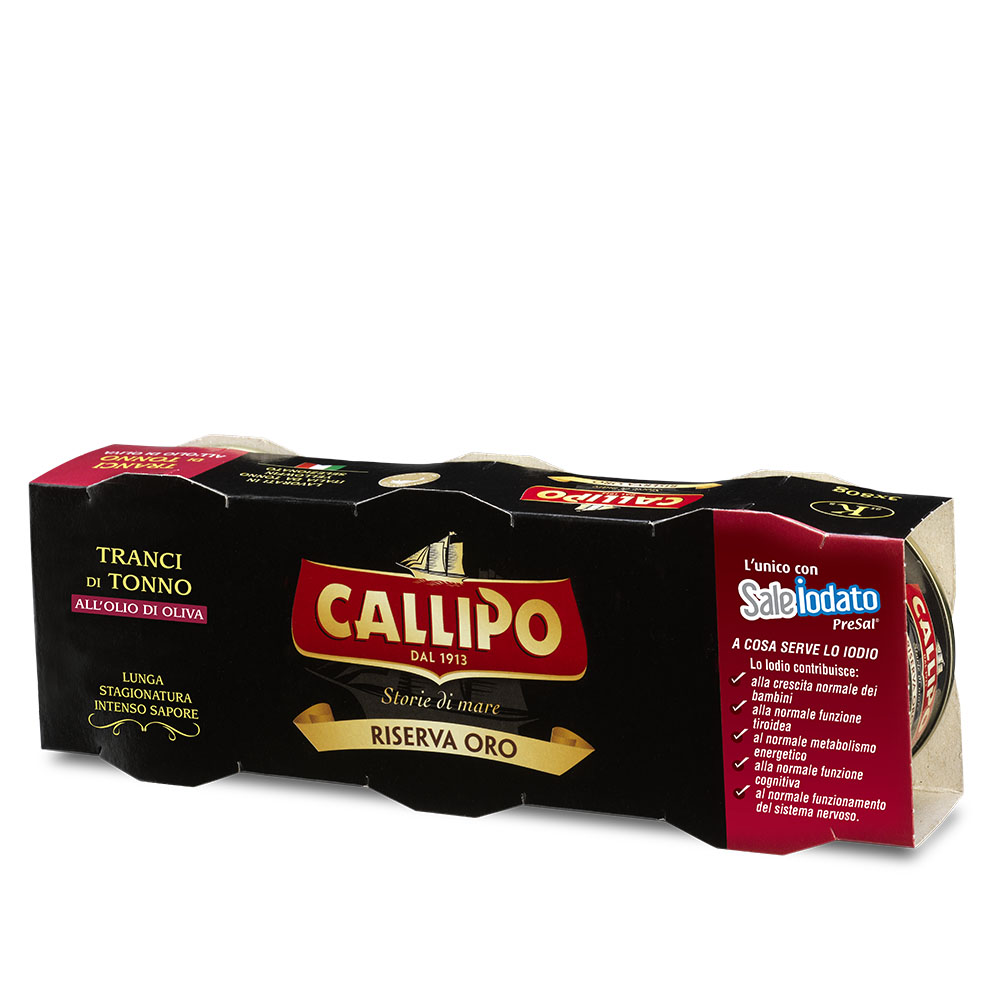 Riserva oro tranci di tonno g. 70x3 olio di oliva scatola