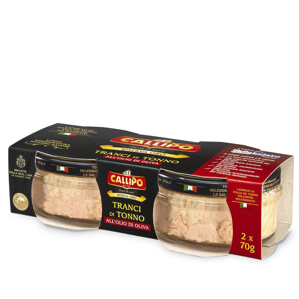 Riserva oro tranci di Tonno g.70x2 all'Olio Di Oliva - vetro